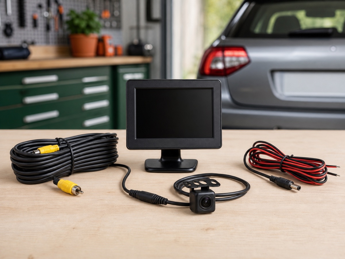 Kit de cámara de marcha atrás con monitor y cableado