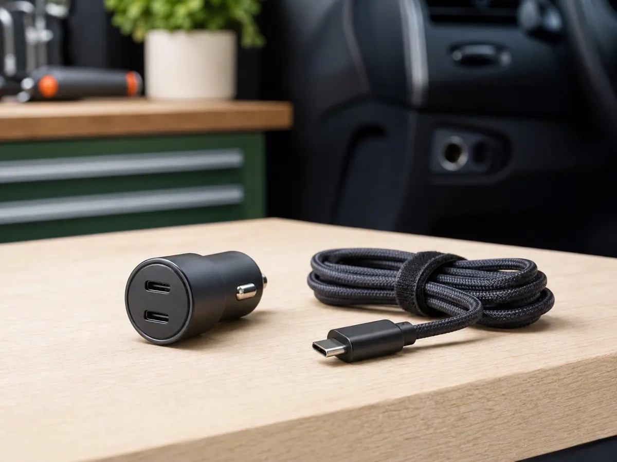 Escena práctica relacionada con Cargador USB-C para coche: potencia, puertos y seguridad